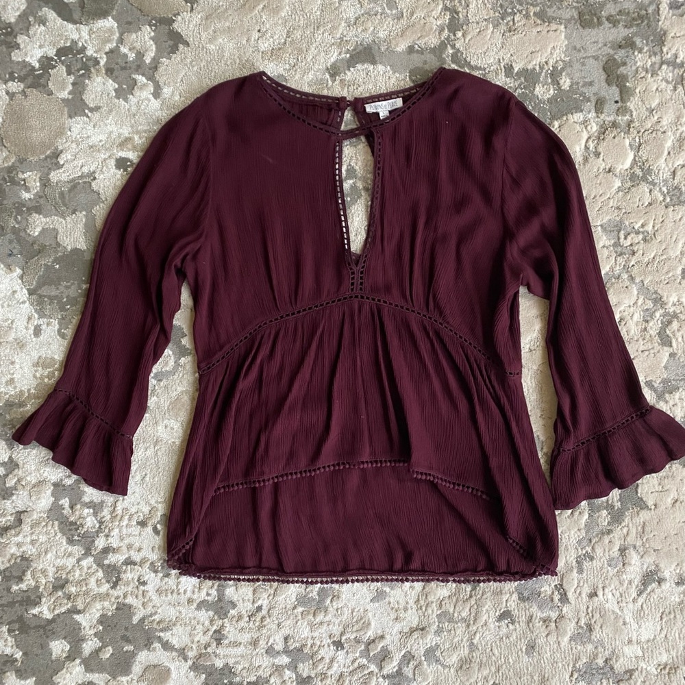 Patrons of Peace Flowy Blouse in Burgundy